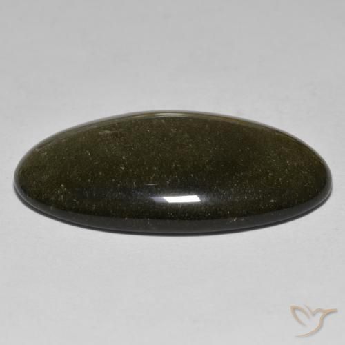 9,17 ctw natürlicher Schwarz mit Goldglanz Obsidian, Oval, Lichtundurchlässig