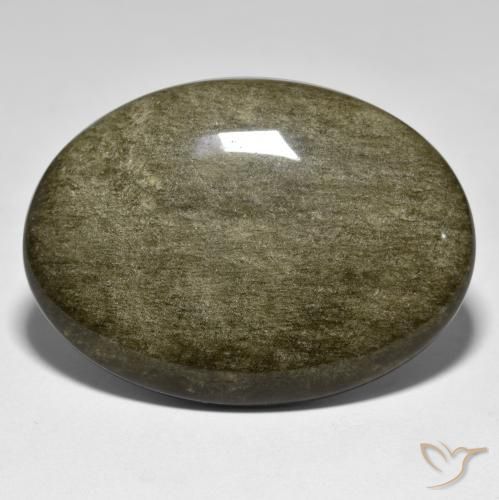 41.16ct Natürlicher Schwarz mit Goldglanz Obsidian, Oval, Lichtundurchlässig