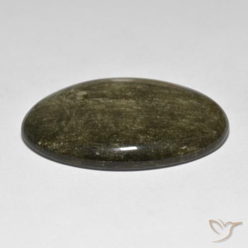 9,17 ctw natürlicher Schwarz mit Goldglanz Obsidian, Oval, Lichtundurchlässig