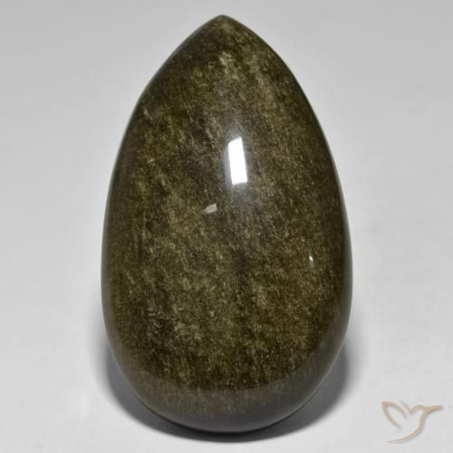 53,77 ctw natürlicher goldener Obsidian, Birnenform, Lichtundurchlässig