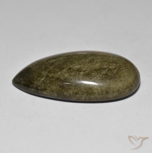 53,77 ctw natürlicher goldener Obsidian, Birnenform, Lichtundurchlässig