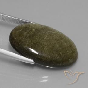 9,17 ctw natürlicher Schwarz mit Goldglanz Obsidian, Oval, Lichtundurchlässig