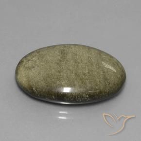 9,17 ctw natürlicher Schwarz mit Goldglanz Obsidian, Oval, Lichtundurchlässig