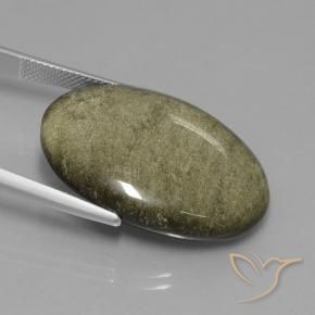 9,17 ctw natürlicher Schwarz mit Goldglanz Obsidian, Oval, Lichtundurchlässig