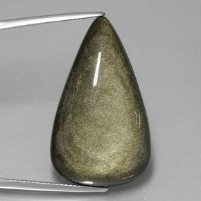 32,65 ctw natürlicher Gold Obsidian, Birnenform, Lichtundurchlässig