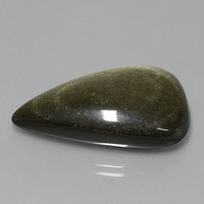 32,65 ctw natürlicher Gold Obsidian, Birnenform, Lichtundurchlässig