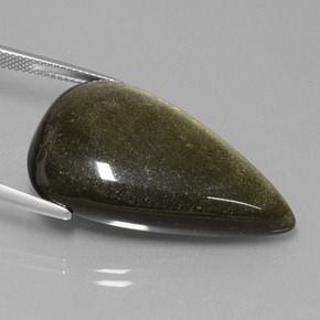 32,65 ctw natürlicher Gold Obsidian, Birnenform, Lichtundurchlässig