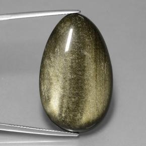 9,17 ctw natürlicher Padparadscha Obsidian, Birnenform, Lichtundurchlässig