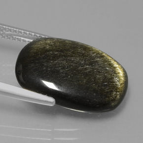 9,17 ctw natürlicher gold-schimmernd Obsidian, Kissenschliff, Lichtundurchlässig