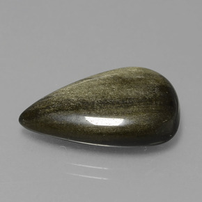 10,03 ctw natürlicher Gold Obsidian, Birnenform, Lichtundurchlässig
