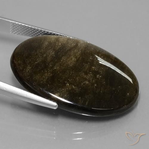 9,17 ctw natürlicher braun-schwarz Obsidian, Oval, Lichtundurchlässig
