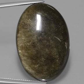 9,17 ctw natürlicher Schwarzer Goldglanz Obsidian, Oval Schliff, Lichtundurchlässig