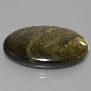 38,13 ctw natürlicher schwarzer Obsidian, Oval Schliff, Lichtundurchlässig