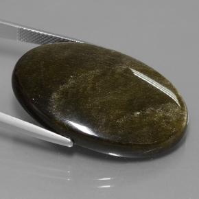 38,13 ctw natürlicher schwarzer Obsidian, Oval Schliff, Lichtundurchlässig