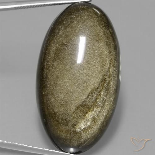9,17 ctw natürlicher Mehrfarbig Obsidian, Oval, Lichtundurchlässig