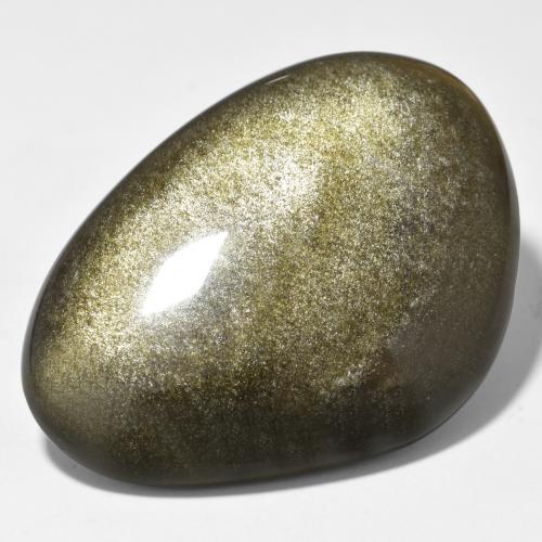 9,17 ctw natürlicher Schwarz mit Goldglanz Obsidian, Ausgefallene Form, Lichtundurchlässig