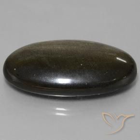 9,17 ctw natürlicher Schwarz mit Goldglanz Obsidian, Oval, Lichtundurchlässig