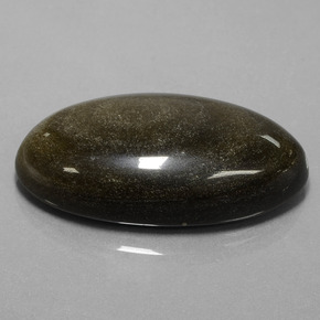 9,17 ctw natürlicher gold-schimmernd Obsidian, Oval Schliff, Lichtundurchlässig