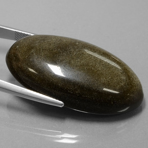 9,17 ctw natürlicher gold-schimmernd Obsidian, Oval Schliff, Lichtundurchlässig