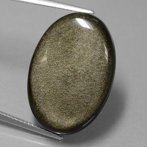 9,17 ctw natürlicher gold-schimmernd Obsidian, Oval Schliff, Lichtundurchlässig