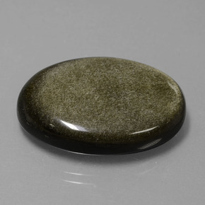9,17 ctw natürlicher gold-schimmernd Obsidian, Oval Schliff, Lichtundurchlässig