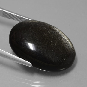 25,73 ctw natürlicher Gold Obsidian, Oval Schliff, Lichtundurchlässig