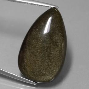 21,67 ctw natürlicher schwarzer Obsidian, Birnenform, Lichtundurchlässig