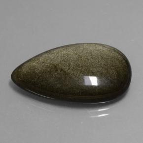 21,67 ctw natürlicher schwarzer Obsidian, Birnenform, Lichtundurchlässig