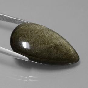 21,67 ctw natürlicher schwarzer Obsidian, Birnenform, Lichtundurchlässig