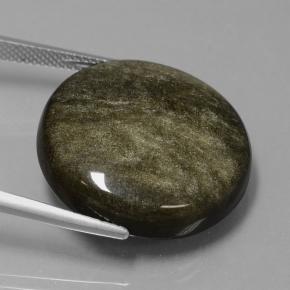 9,17 ctw natürlicher Helles schwärzliches Braun Obsidian, Rund Schliff, Lichtundurchlässig