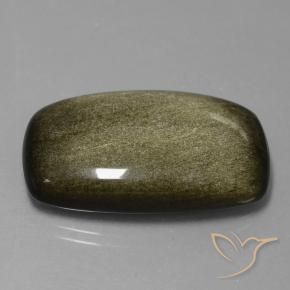 9,17 ctw natürlicher Schwarz mit Goldglanz Obsidian, Kissen, Lichtundurchlässig