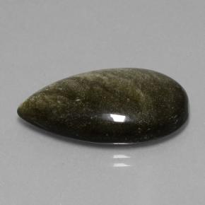 18,42 ctw natürlicher schwarzer Obsidian, Birnenform, Lichtundurchlässig