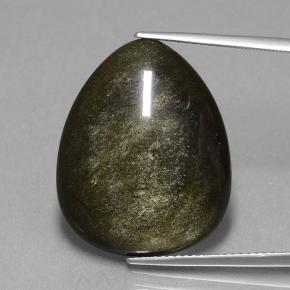 15,72 ctw natürlicher schwarzer Obsidian, Birnenform, Lichtundurchlässig