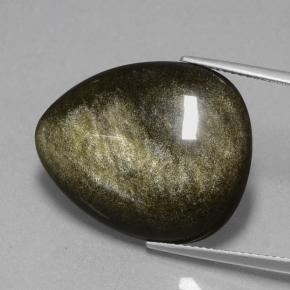 15,72 ctw natürlicher schwarzer Obsidian, Birnenform, Lichtundurchlässig