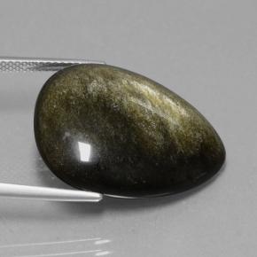 15,72 ctw natürlicher schwarzer Obsidian, Birnenform, Lichtundurchlässig
