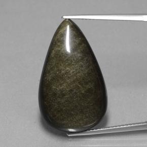 19,36 ctw natürlicher schwarzer Obsidian, Birnenform, Lichtundurchlässig