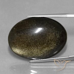 9,17 ctw natürlicher Schwarz Obsidian, Oval, Lichtundurchlässig