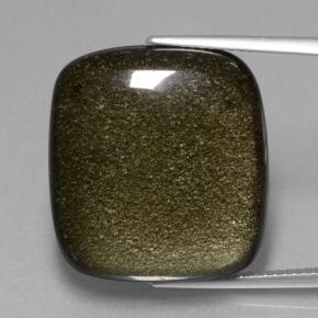 9,17 ctw natürlicher Schwarzer Goldglanz Obsidian, Kissenschliff, Lichtundurchlässig