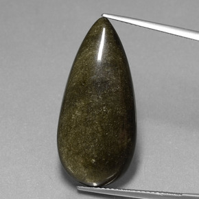 9,17 ctw natürlicher gold-schimmernd Obsidian, Birnenform, Lichtundurchlässig