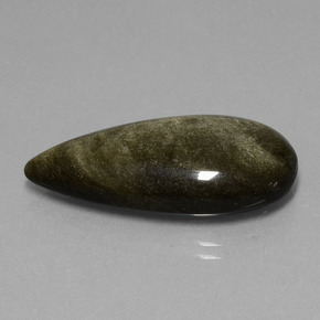 9,17 ctw natürlicher gold-schimmernd Obsidian, Birnenform, Lichtundurchlässig