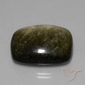 9,17 ctw natürlicher Schwarz mit Bronze Obsidian, Kissen, Lichtundurchlässig