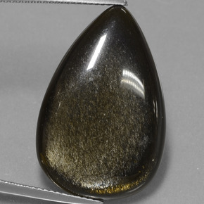 19,08 ctw natürlicher schwarzer Obsidian, Birnenform, Lichtundurchlässig