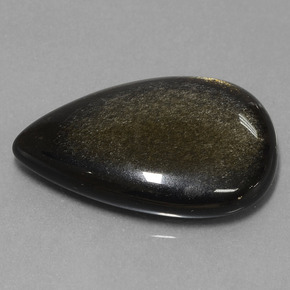 19,08 ctw natürlicher schwarzer Obsidian, Birnenform, Lichtundurchlässig