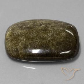 9,17 ctw natürlicher Schwarz mit Goldglanz Obsidian, Kissen, Lichtundurchlässig
