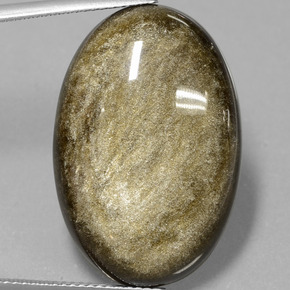9,17 ctw natürlicher gold-schimmernd Obsidian, Oval Schliff, Lichtundurchlässig