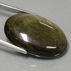 9,17 ctw natürlicher gold-schimmernd Obsidian, Oval Schliff, Lichtundurchlässig