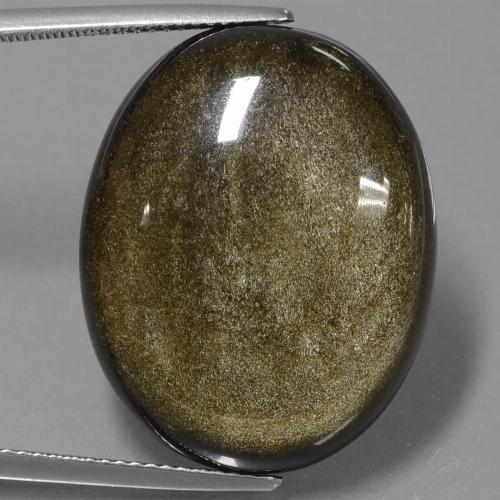28,57 ctw natürlicher goldener Obsidian, Oval Schliff, Lichtundurchlässig