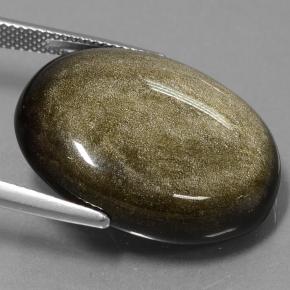 28,57 ctw natürlicher goldener Obsidian, Oval Schliff, Lichtundurchlässig