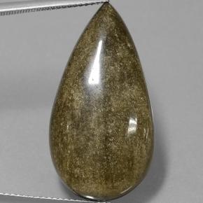 20,88 ctw natürlicher schwarzer Obsidian, Birnenform, Lichtundurchlässig