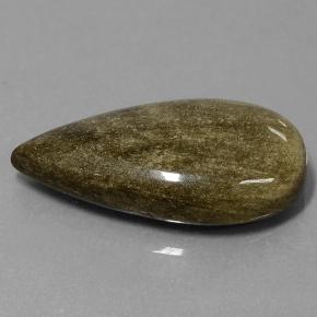20,88 ctw natürlicher schwarzer Obsidian, Birnenform, Lichtundurchlässig